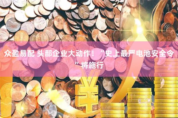 众盈易配 头部企业大动作！“史上最严电池安全令”将施行